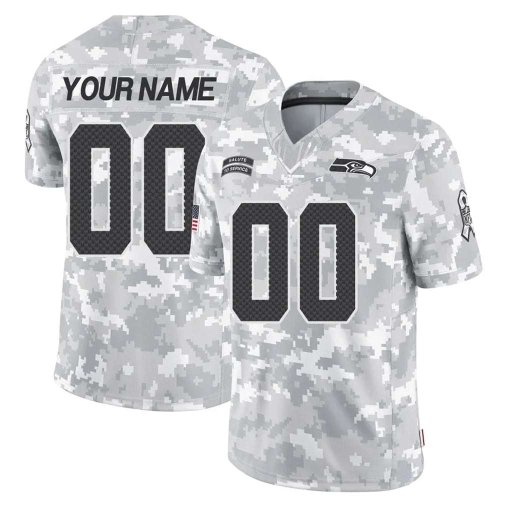 Kooe Custom S.Seahawks Arctic Camo Limited Salute To Service Home Game Any Name & Numbers Stitched Jerseys
