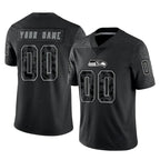 Kooe Custom S.Seahawks Black Limited Reflective Home Game Any Name & Numbers Stitched Jerseys