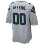 Kooe Custom S.Seahawks Gray Alternate Game Stitched Jerseys