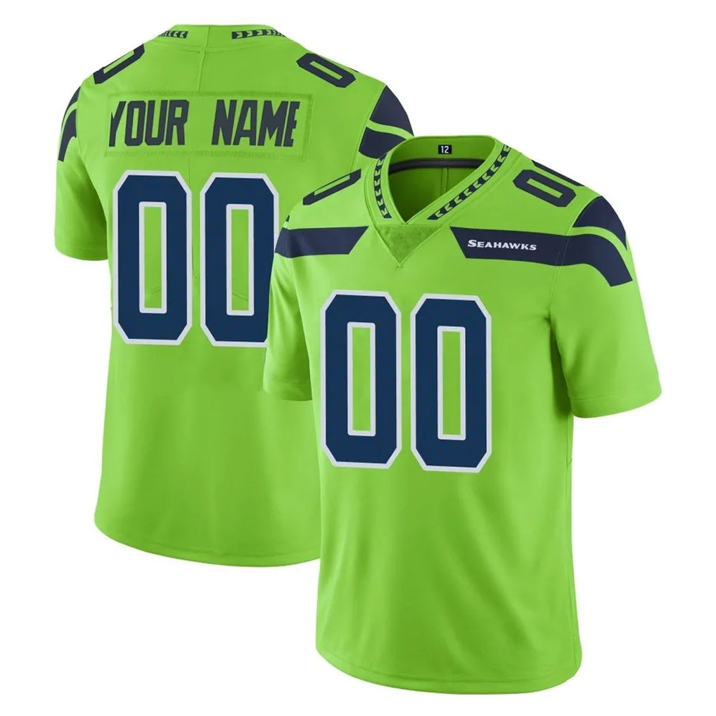 Kooe Custom S.Seahawks Green Limited Color Rush Home Game Any Name & Numbers Stitched Jerseys