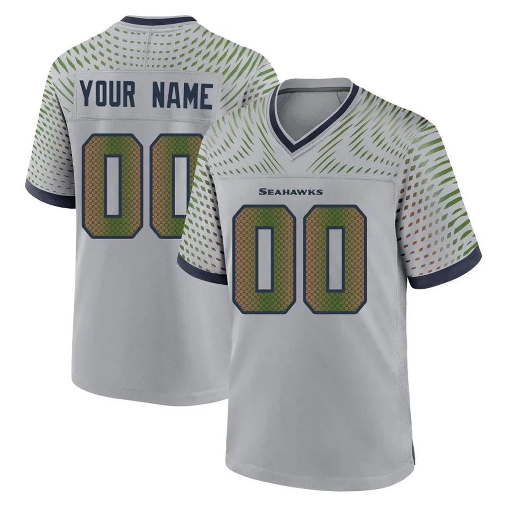 Kooe Custom S.Seahawks Grey 2025 Rivalries Collection Home Game Any Name & Numbers Stitched Jerseys