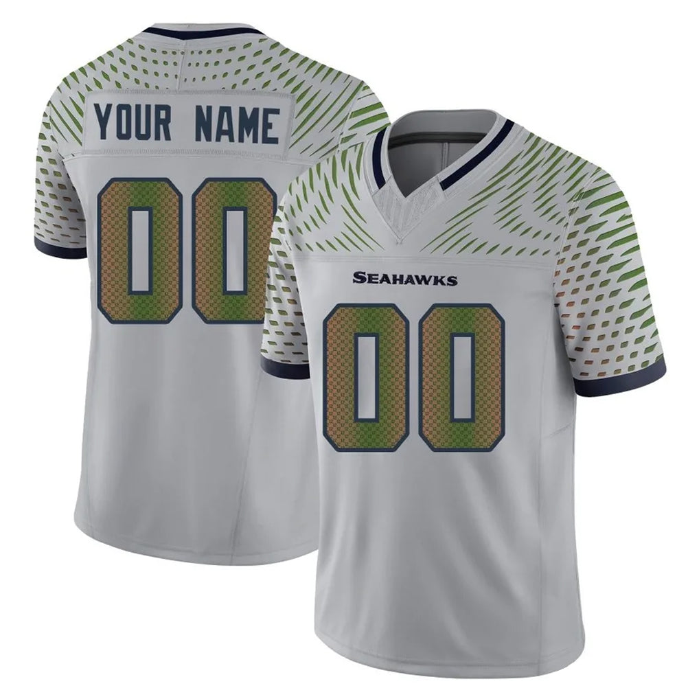 Kooe Custom S.Seahawks Grey Limited 2025 Rivalries Collection Home Game Any Name & Numbers Stitched Jerseys