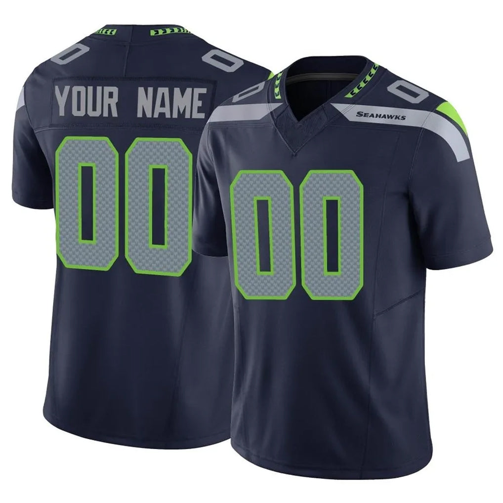 Kooe Custom S.Seahawks Navy Limited Vapor F.U.S.E. Home Game Any Name & Numbers Stitched Jerseys