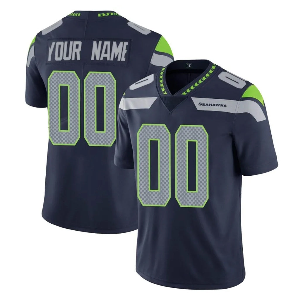 Kooe Custom S.Seahawks Navy Limited Vapor Untouchable Home Game Any Name & Numbers Stitched Jerseys
