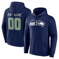 Kooe Custom S.Seahawks Navy Pullover Hoodies Game Any Name & Numbers Stitched Jerseys