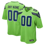 Kooe Custom S.Seahawks Neon Green Alternate Game Stitched Jerseys