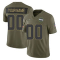Kooe Custom S.Seahawks Olive 2025 Salute To Service Limited Home Game Any Name & Numbers Stitched Jerseys