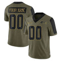 Kooe Custom S.Seahawks Olive Salute To Service Limited Game Any Name & Numbers Stitched Jerseys