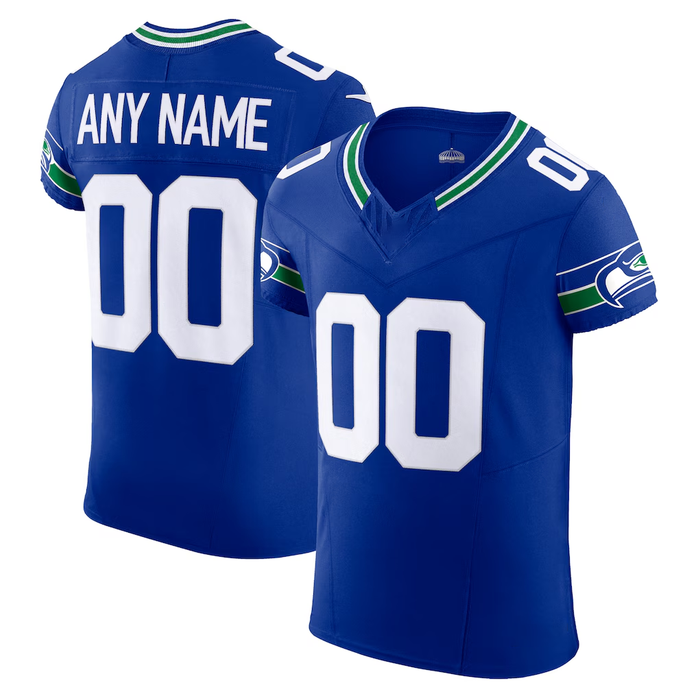 Kooe Custom S.Seahawks  Royal Alternate Vapor F.U.S.E. Elite Stitched Jerseys