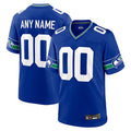 Kooe Custom S.Seahawks Royal Throwback Game Stitched Jerseys