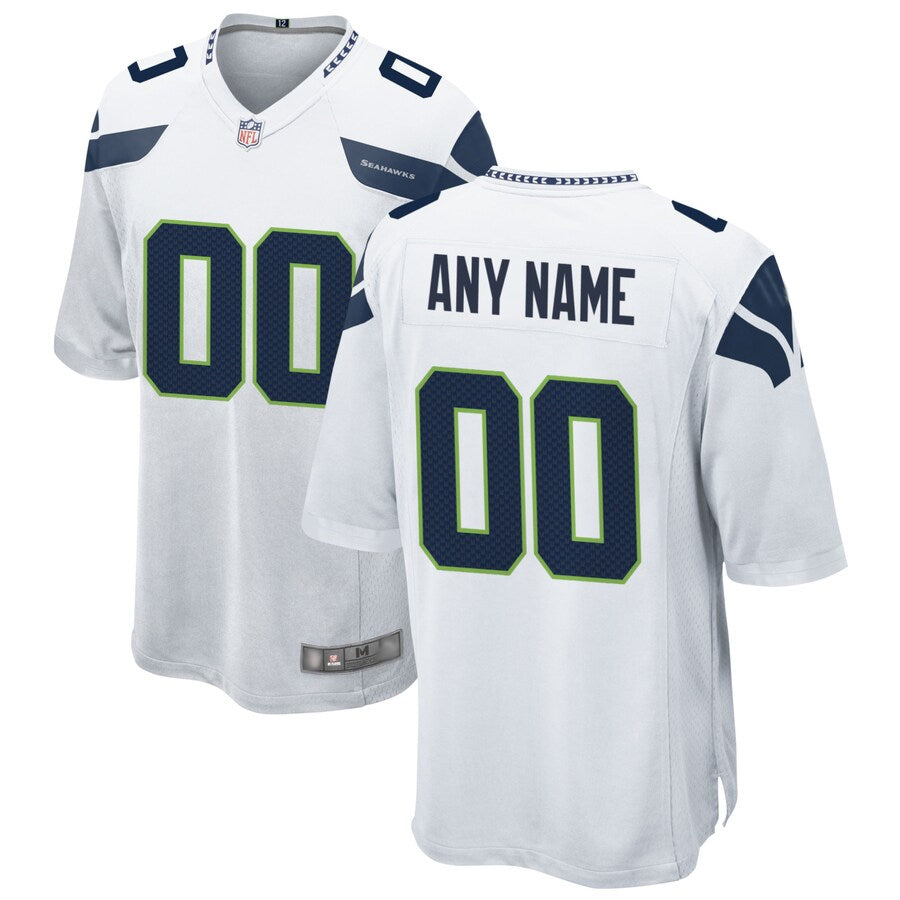 Kooe Custom S.Seahawks White Home Game Stitched Jerseys