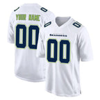 Kooe Custom S.Seahawks White Tundra Fashion Home Game Any Name & Numbers Stitched Jerseys