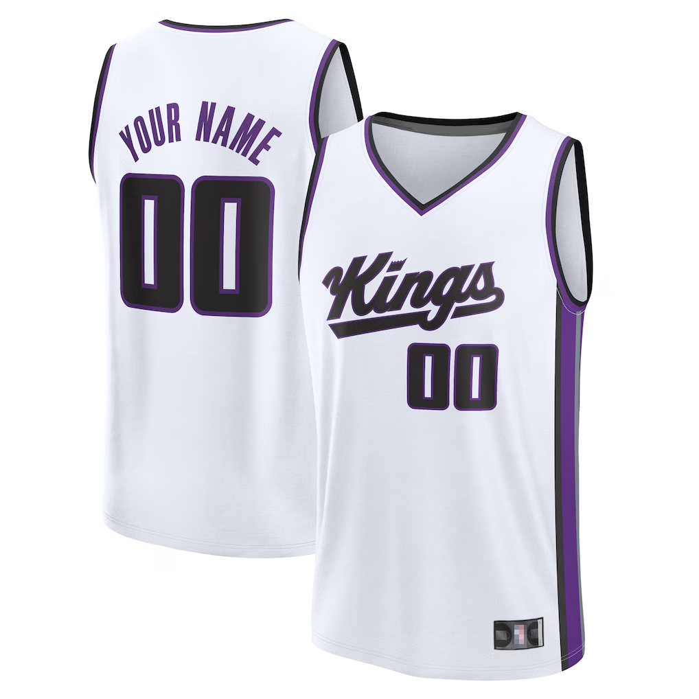 Kooe Custom S.kings Fanatics White Fast Break Jerseys - Association Edition