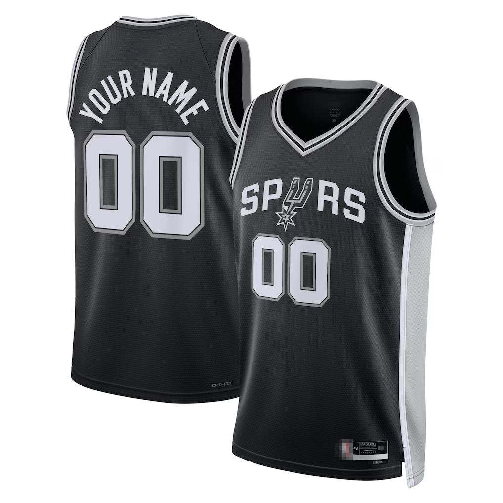 Kooe Custom SA.Spurs Black Swingman Jerseys - Icon Edition