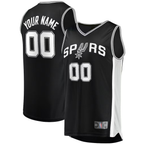 Kooe Custom SA.Spurs Fanatics Black Fast Break Replica Jerseys - Icon Edition