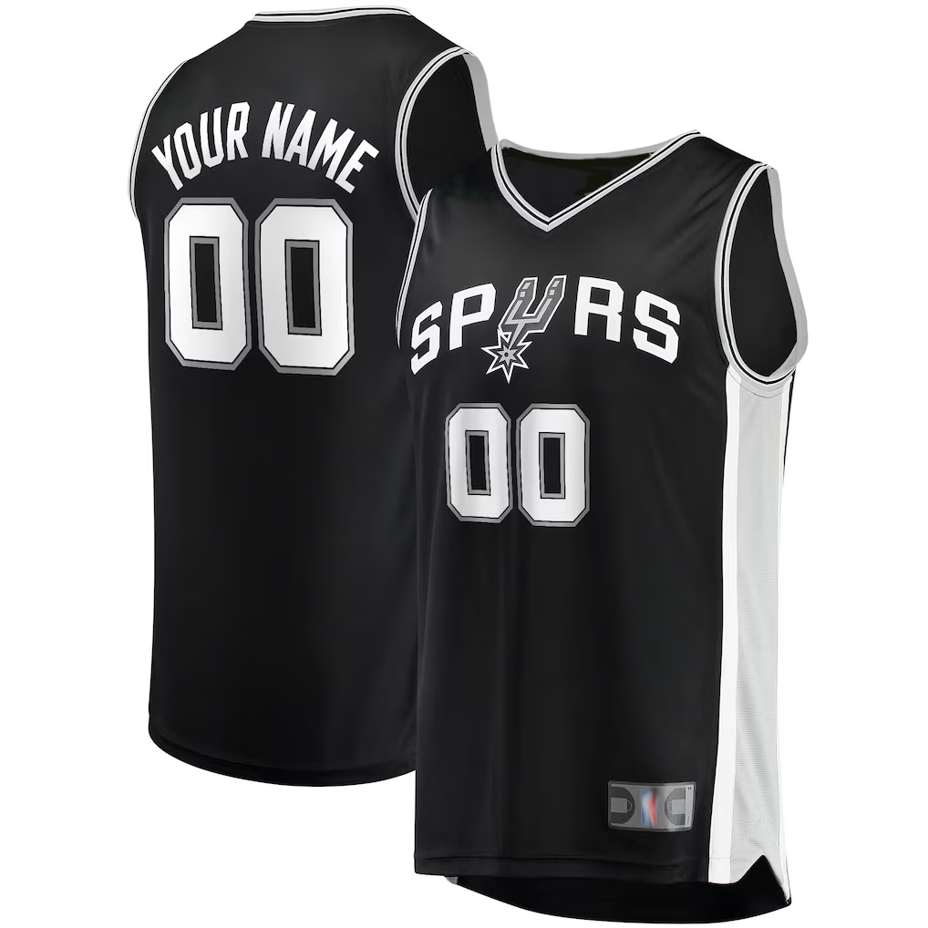 Kooe Custom SA.Spurs Fanatics Black Fast Break Replica Jerseys - Icon Edition