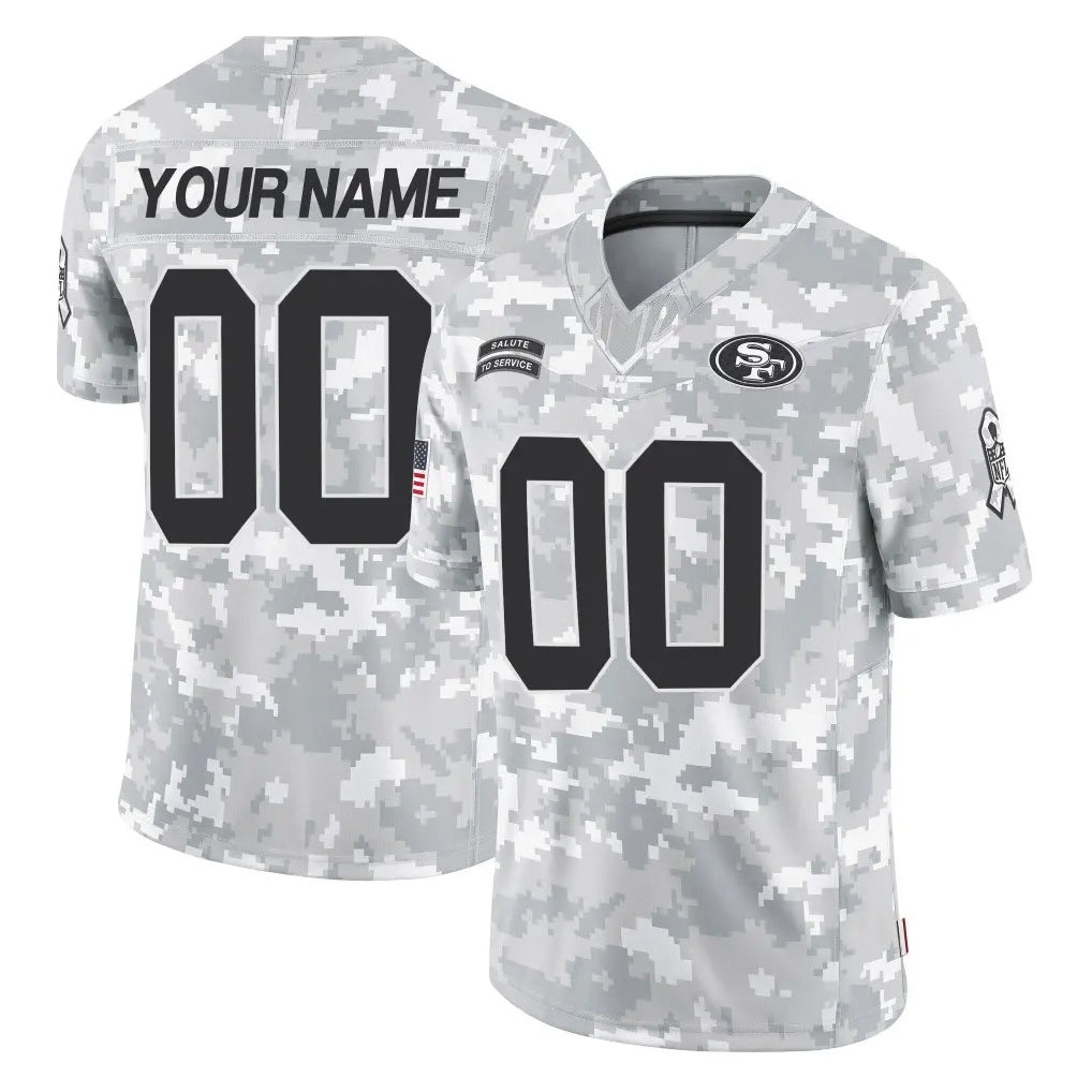 Kooe Custom SF.49ers Arctic Camo Limited Salute To Service Home Game Any Name & Numbers Stitched Jerseys