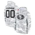 Kooe Custom SF.49ers Arctic Camo Limited Salute to Service Pullover Hoodies Game Any Name & Numbers Stitched Jerseys