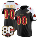 Kooe Custom SF.49ers Black-White Limited 80th Rivalries Collection Home Game Any Name & Numbers Stitched Jerseys