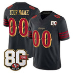 Kooe Custom SF.49ers Black Limited 80th Rivalries Collection Home Game Any Name & Numbers Stitched Jerseys