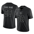 Kooe Custom SF.49ers Black Limited Reflective Home Game Any Name & Numbers Stitched Jerseys