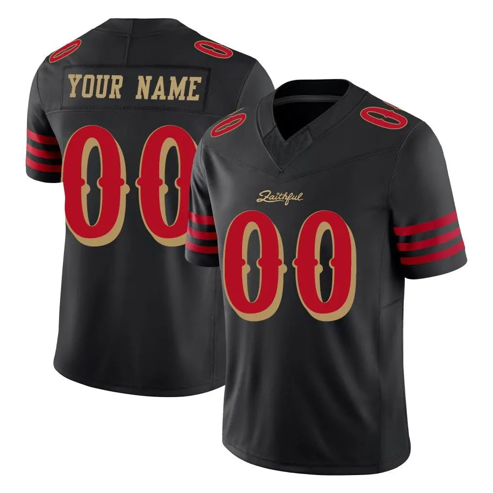 Kooe Custom SF.49ers Black Limited Rivalries Collection Home Game Any Name & Numbers Stitched Jerseys