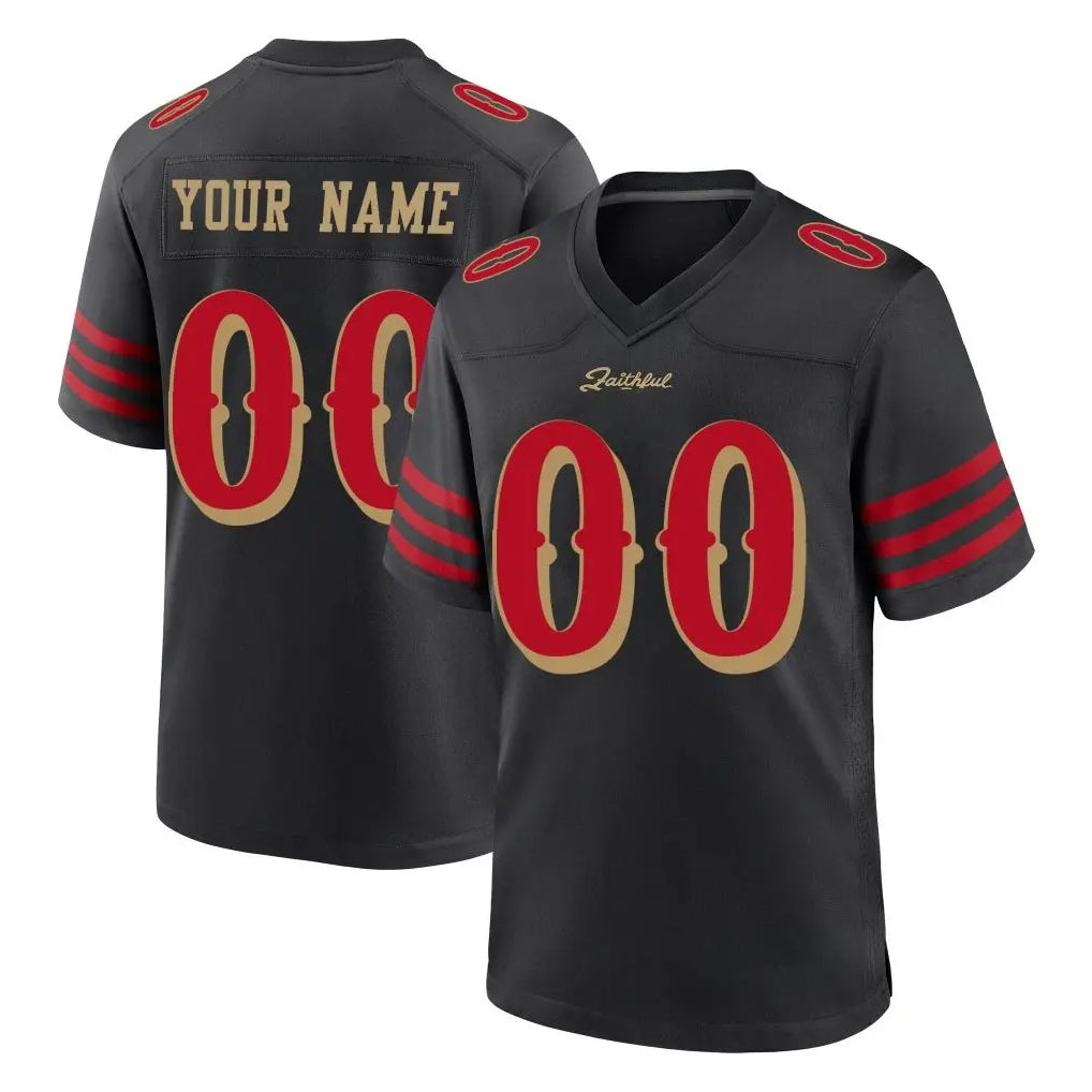 Kooe Custom SF.49ers Black Rivalries Collection Home Game Any Name & Numbers Stitched Jerseys