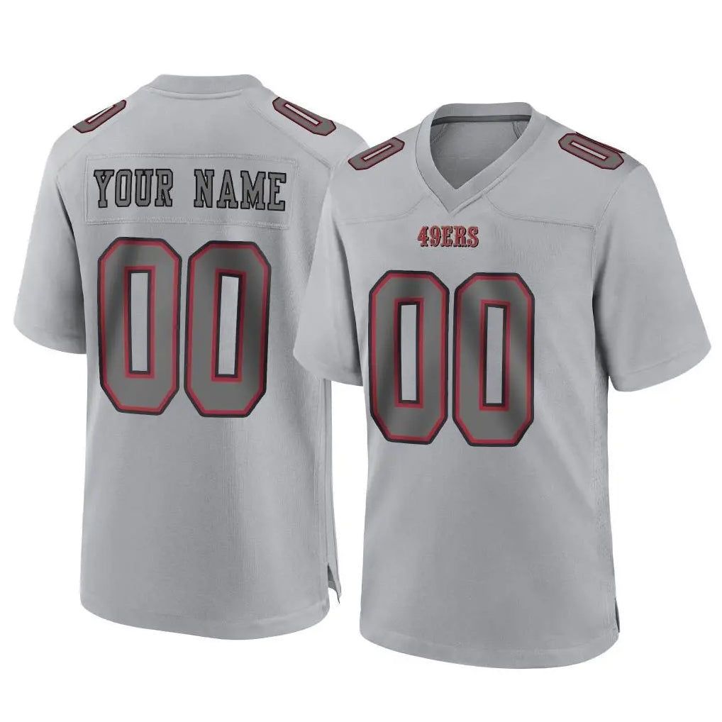 Kooe Custom SF.49ers Gray Atmosphere Fashion Home Game Any Name & Numbers Stitched Jerseys
