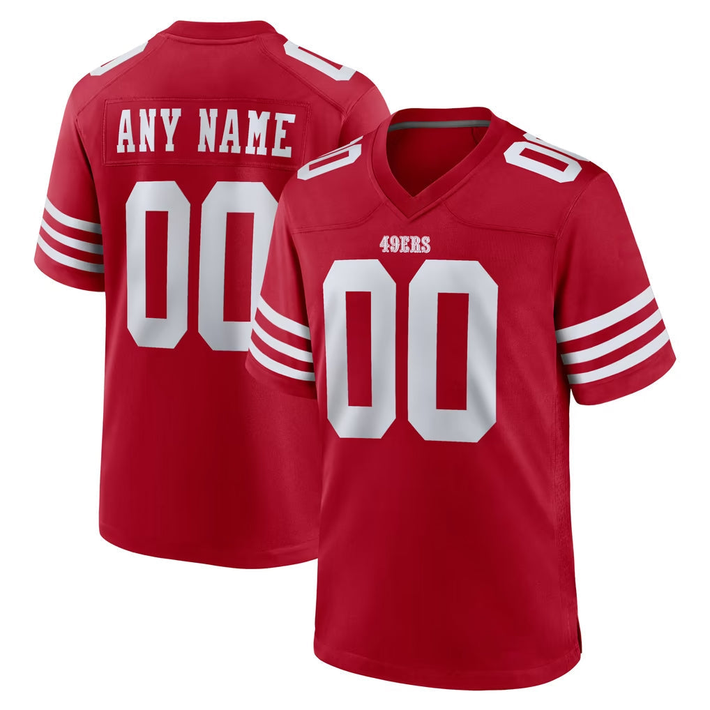 Kooe Custom SF.49ers Red Game Home Any Name & Numbers Stitched Jerseys