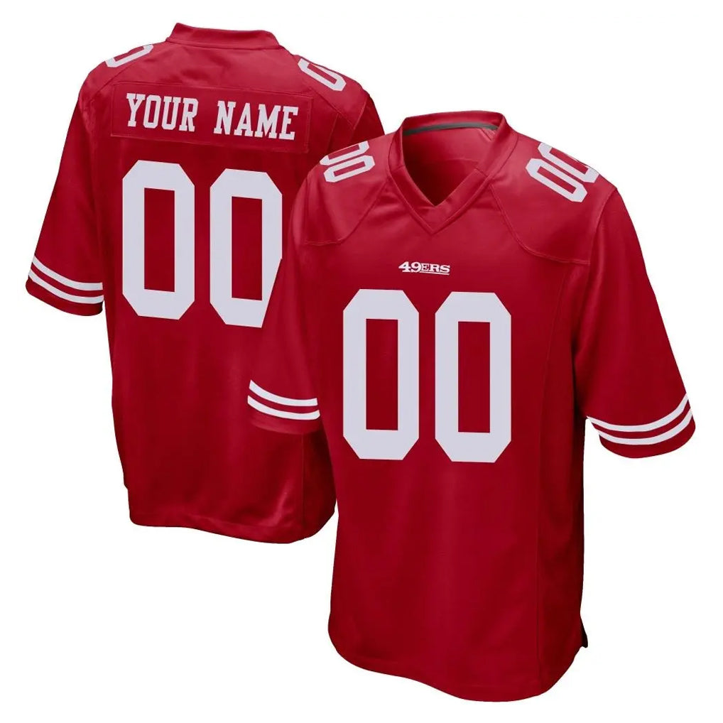 Kooe Custom SF.49ers Red Home Game Any Name & Numbers Stitched Jerseys