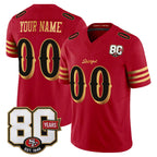 Kooe Custom SF.49ers Red Limited 80th Rivalries Collection Home Game Any Name & Numbers Stitched Jerseys