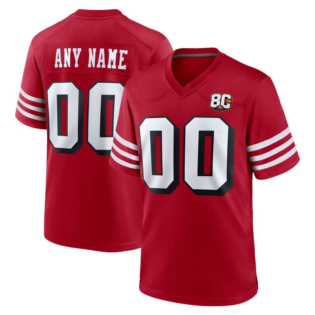 Kooe Custom SF.49ers Red Limited Alternate 80th Vapor Home Game Any Name & Numbers Stitched Jerseys