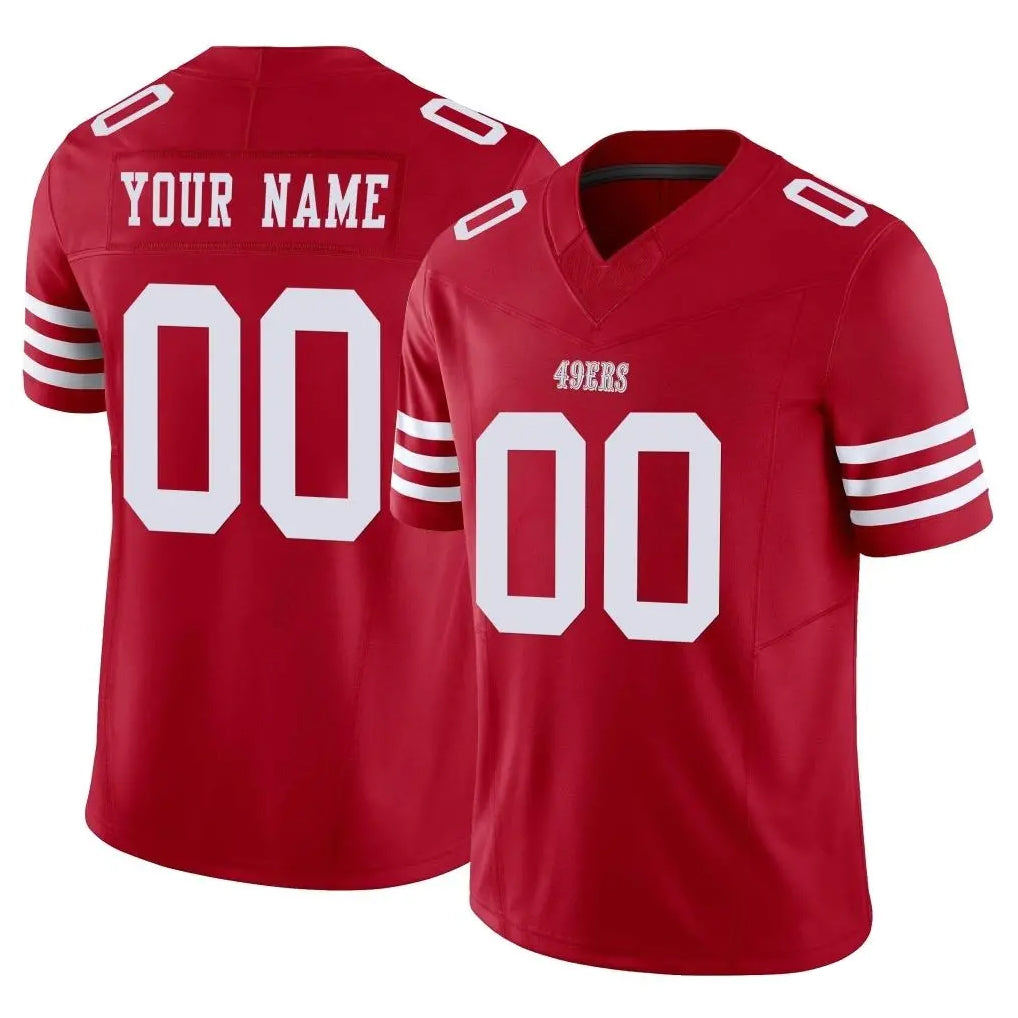 Kooe Custom SF.49ers Red Limited Vapor F.U.S.E. Home Game Any Name & Numbers Stitched Jerseys
