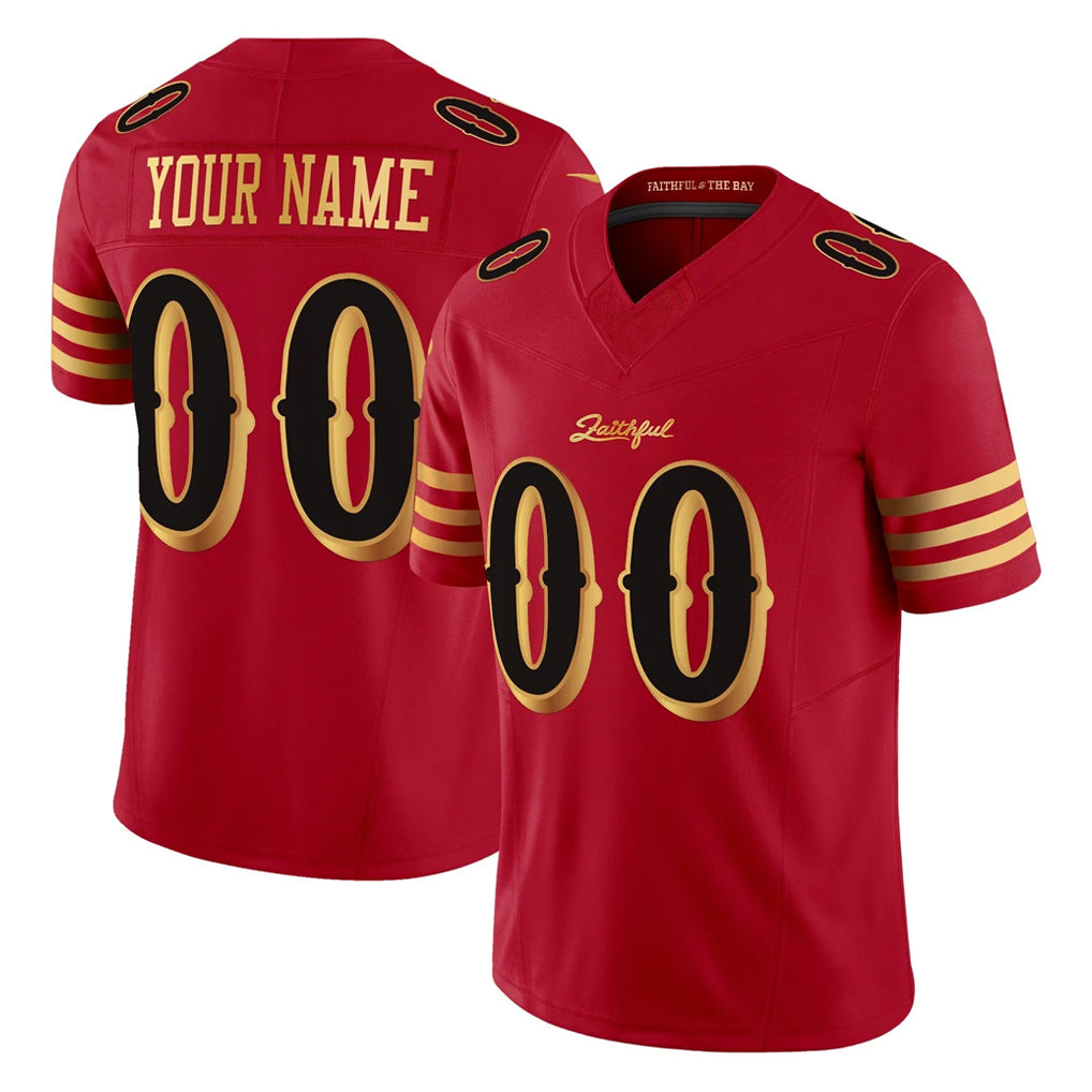 Kooe Custom SF.49ers Red Rivalries Vapor Limited Home Game Any Name & Numbers Stitched Jerseys