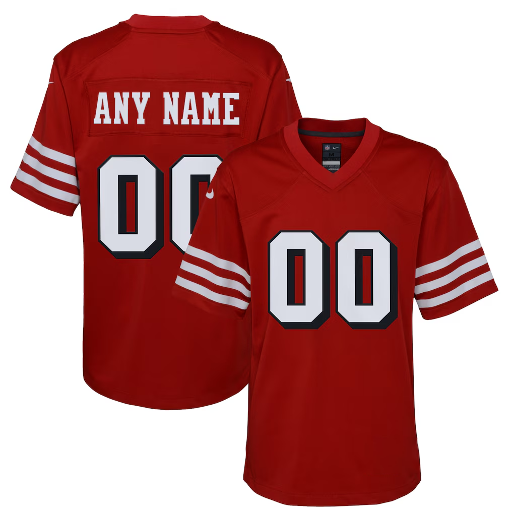 Kooe Custom SF.49ers Scarlet Alternate Game Stitched Jerseys