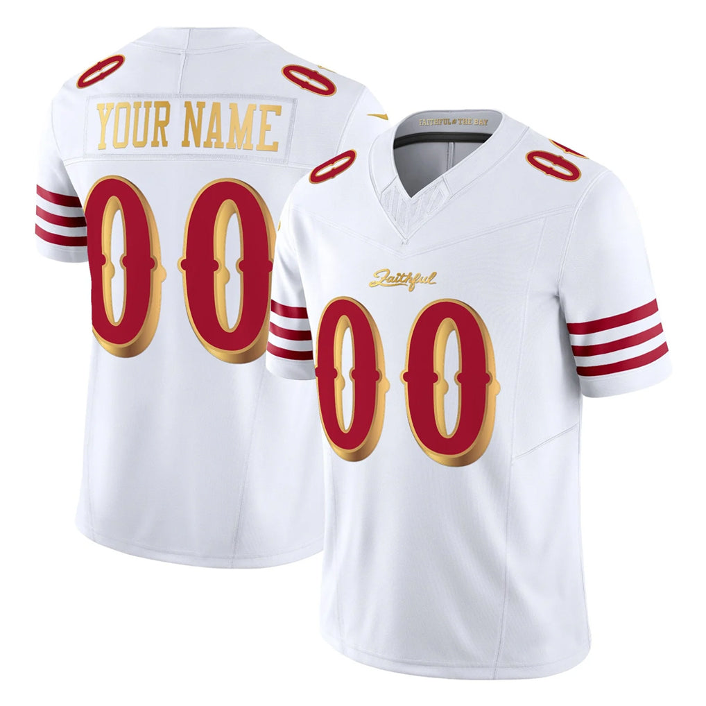 Kooe Custom SF.49ers White 2025 Rivalries Collection Game Limited Any Name & Numbers Stitched Jerseys