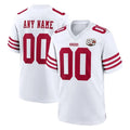 Kooe Custom SF.49ers White 80th Game Home Any Name & Numbers Stitched Jerseys