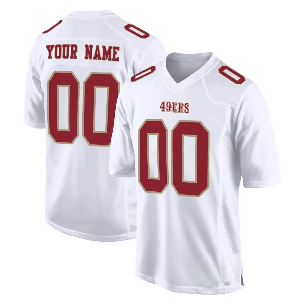 Kooe Custom SF.49ers White Fashion Home Game Any Name & Numbers Stitched Jerseys