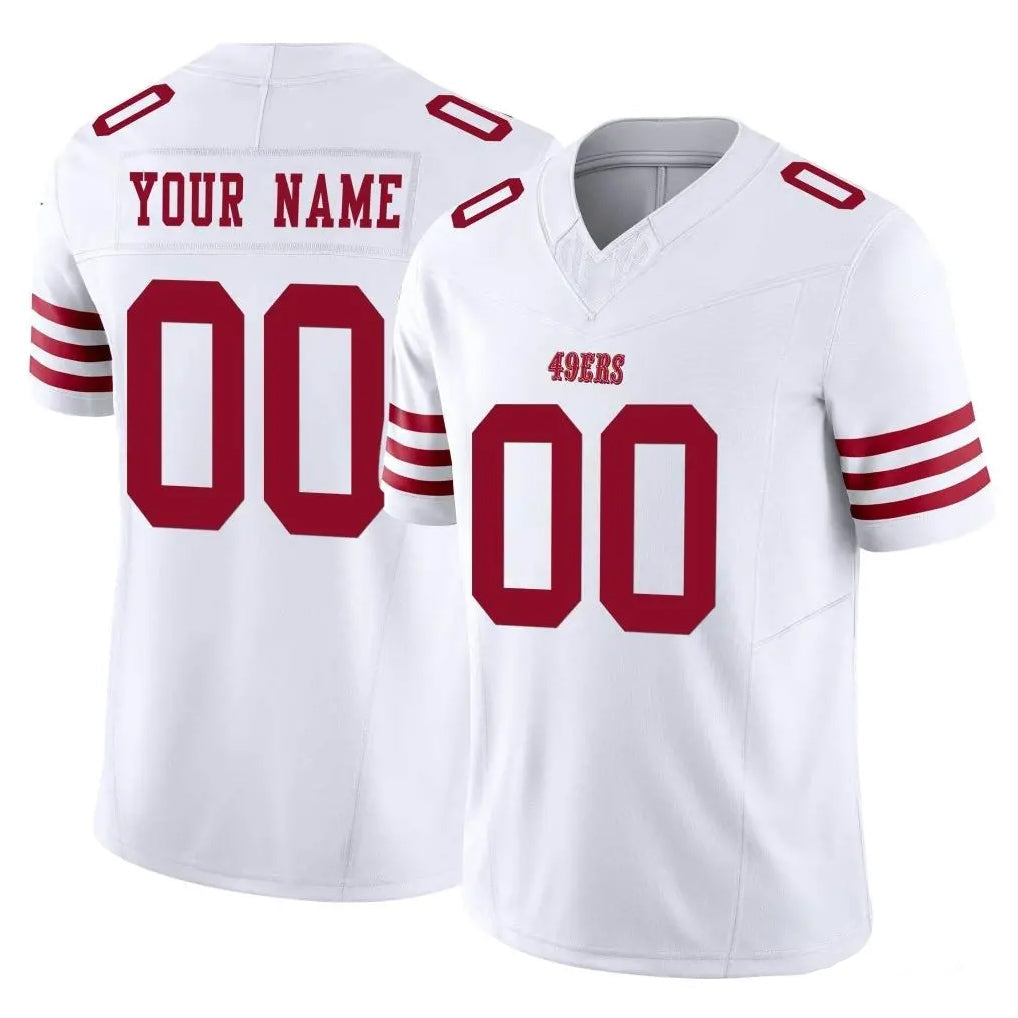 Kooe Custom SF.49ers White Limited Vapor F.U.S.E. Home Game Any Name & Numbers Stitched Jerseys