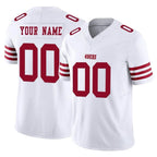 Kooe Custom SF.49ers White Limited Vapor F.U.S.E. Home Game Any Name & Numbers Stitched Jerseys