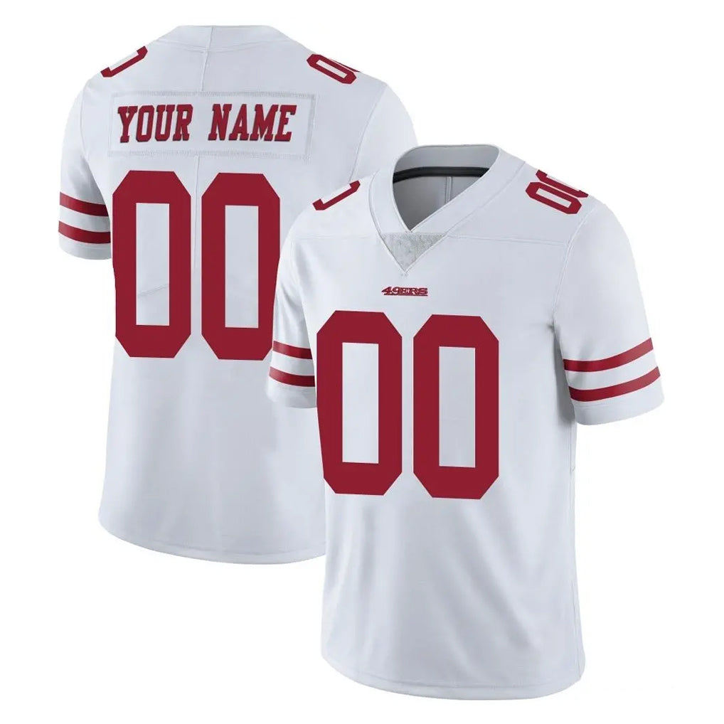 Kooe Custom SF.49ers White Limited Vapor Untouchable Home Game Any Name & Numbers Stitched Jerseys