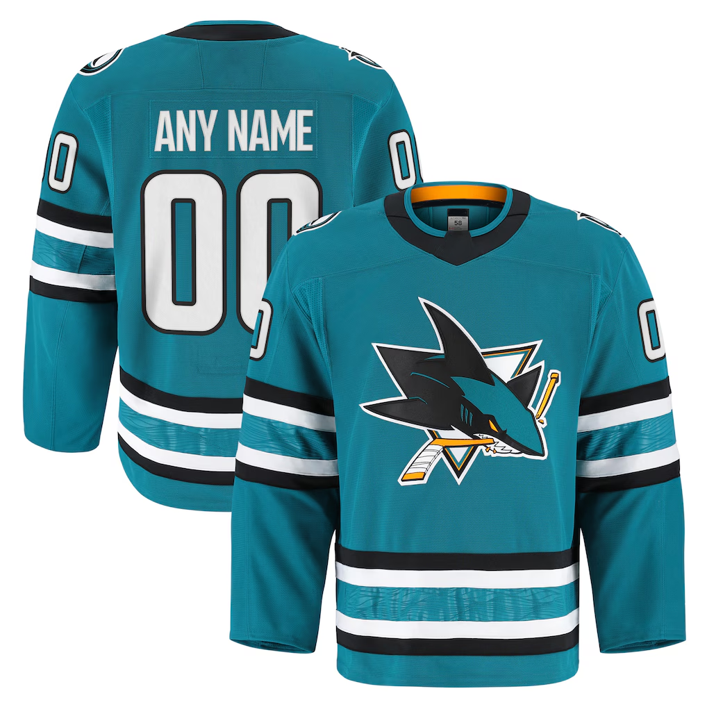 Kooe Custom S.Jose Sharks Teal Home Authentic Pro Jerseys