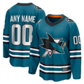 Kooe Custom S.Jose Sharks Teal Home Breakaway Jerseys