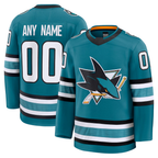 Kooe Custom S.Jose Sharks Teal Home Premium Jerseys