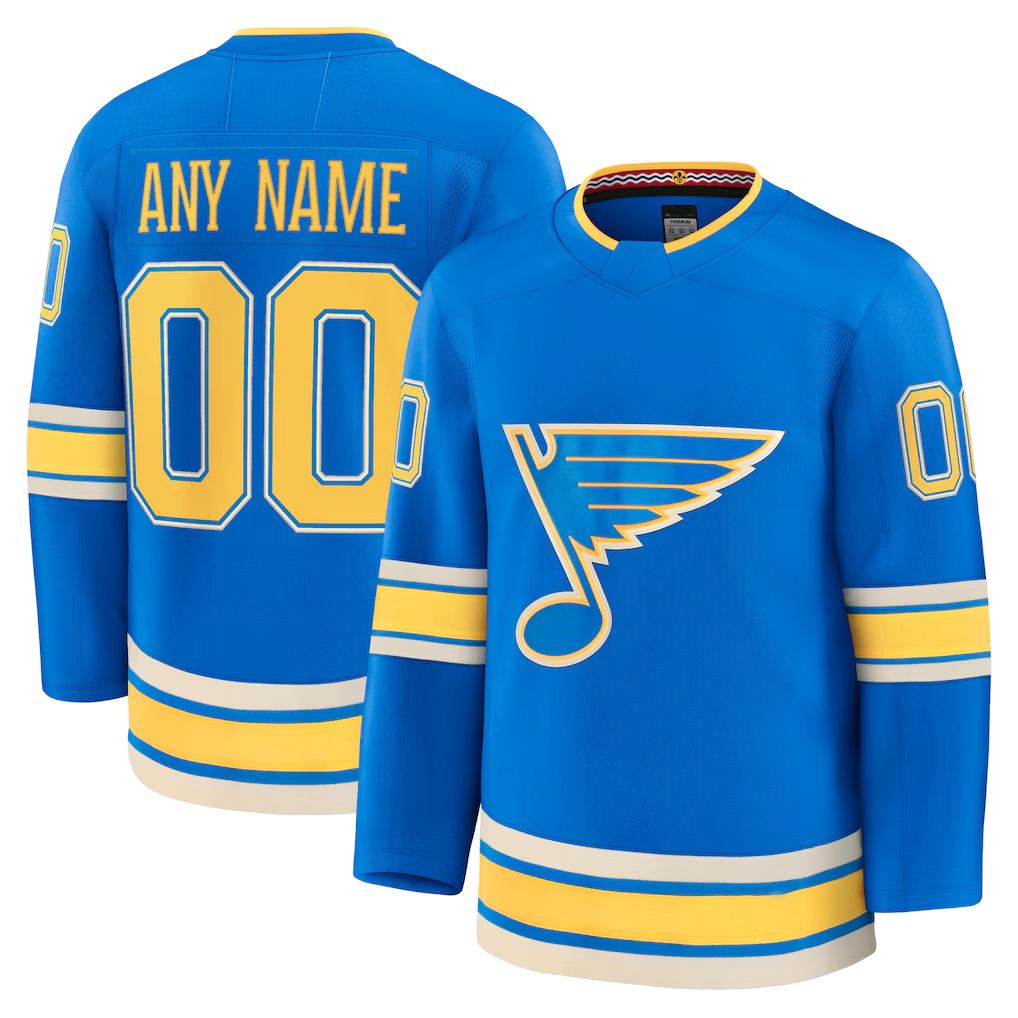 Kooe Custom St.L.Blues Blue Alternate Premium Jerseys