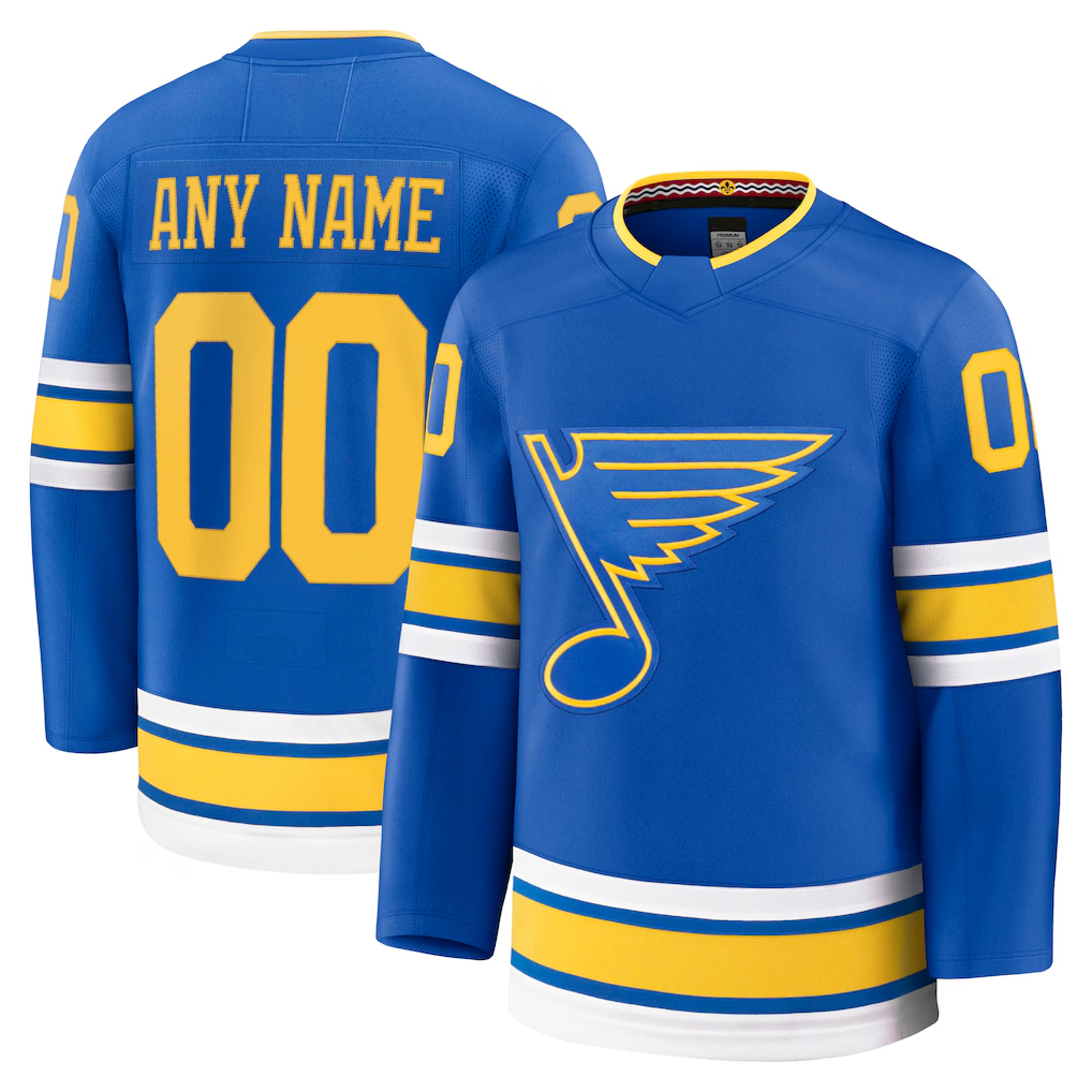 Kooe Custom St.L.Blues Blue Home Premium Jerseys