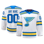 Kooe Custom St.L.Blues White Away Authentic Pro Jerseys