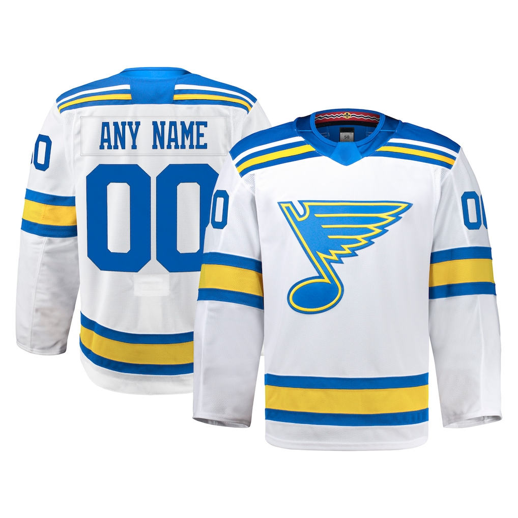 Kooe Custom St.L.Blues White Away Authentic Pro Jerseys
