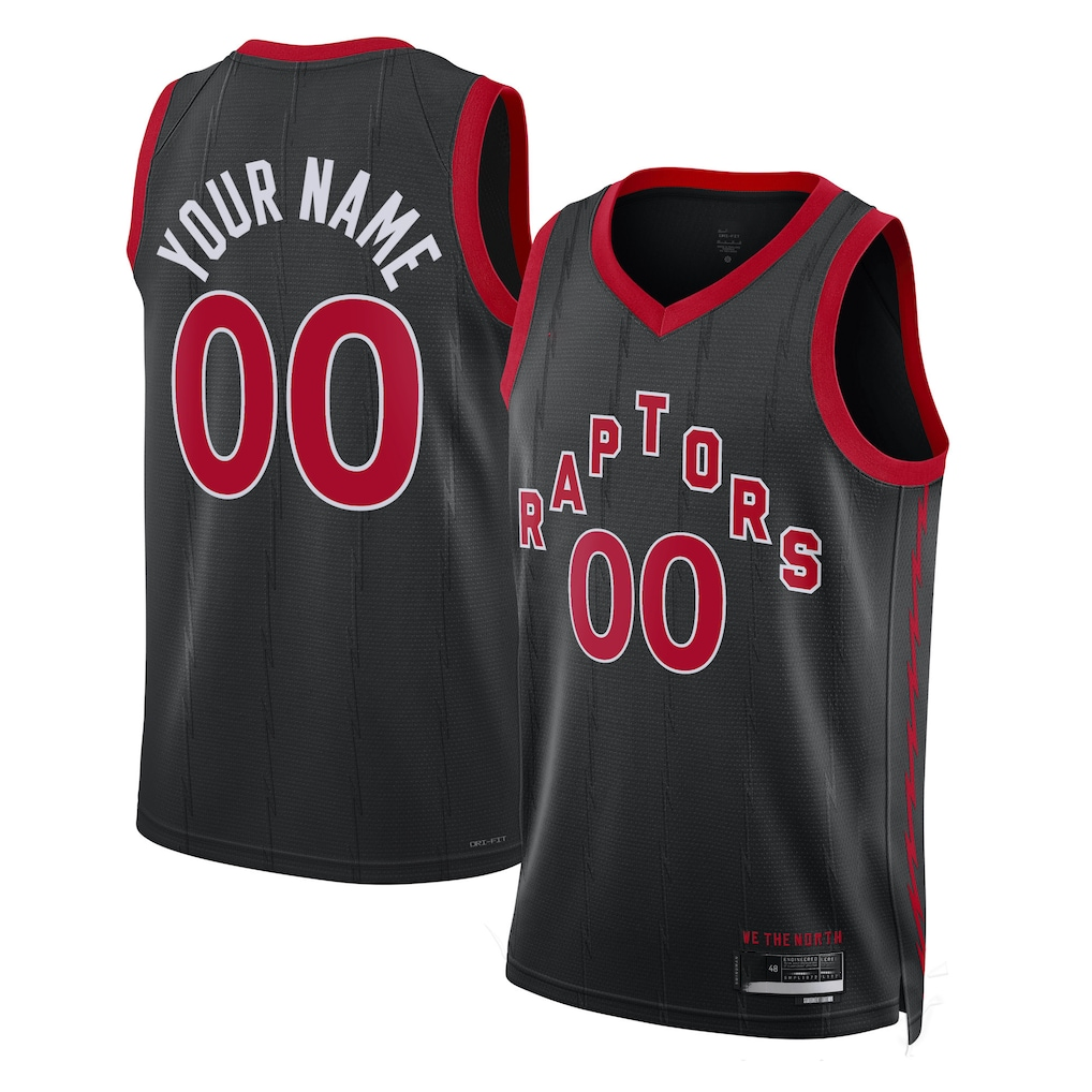 Kooe Custom T.Raptors Black 2022-23 Swingman Jerseys - Statement Edition