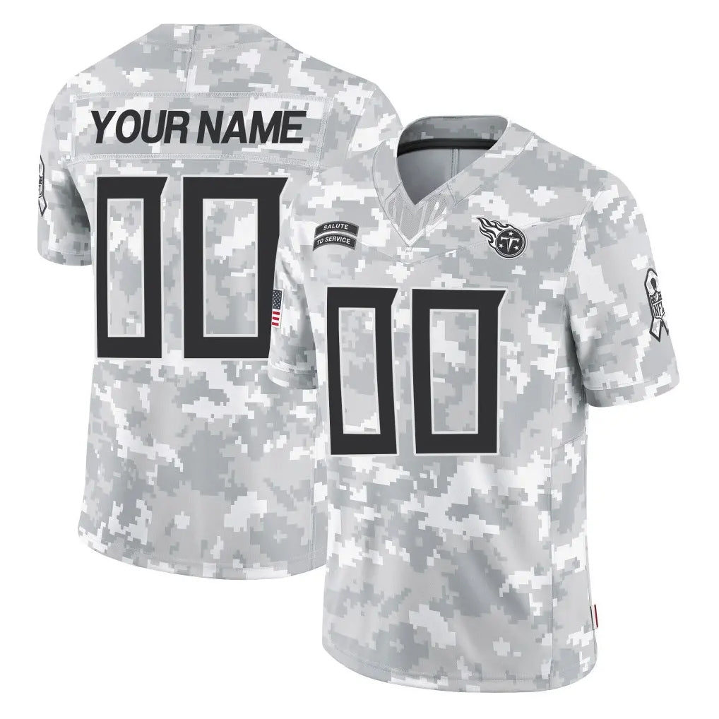 Kooe Custom T.Titans Arctic Camo Limited Salute to Service Home Game Any Name & Numbers Stitched Jerseys